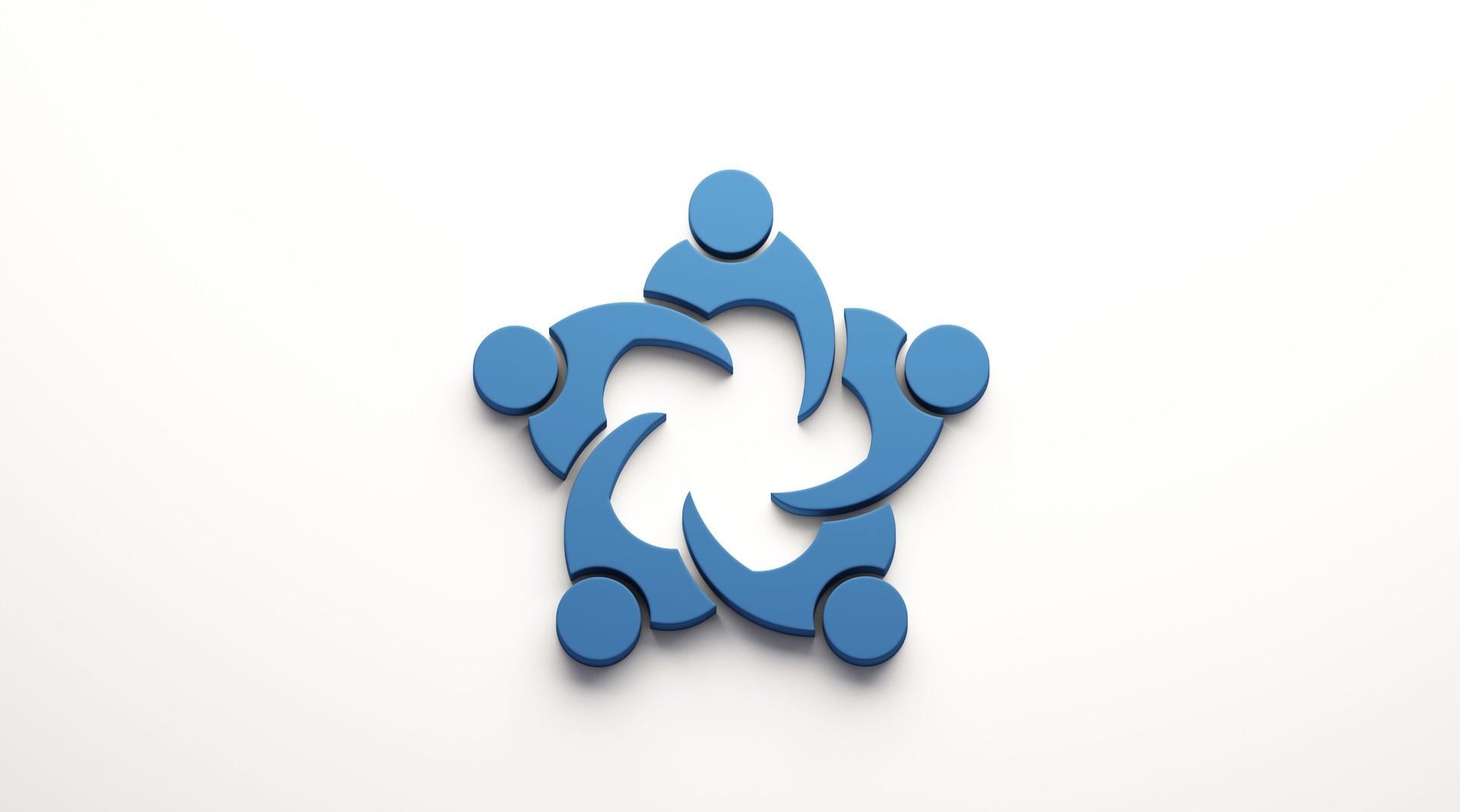 Business Meeting Logo. Five Persons. 3D Render Illustration